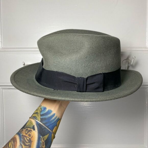 STETSON Cashmere Blend Fedora Hat in Gray/Black - Picture 2 of 10